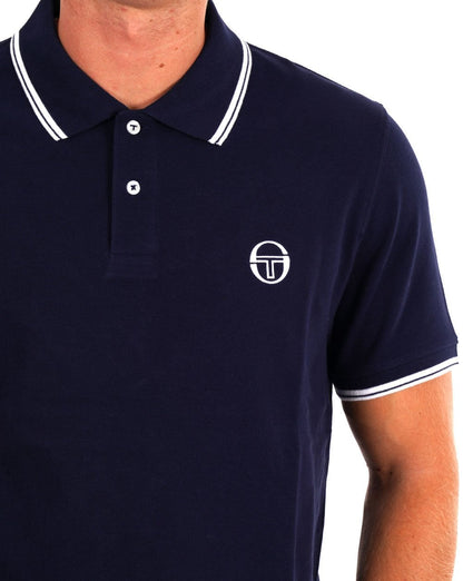 Sergio Tacchini Tipped Polo Shirt Navy White