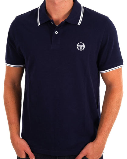 Sergio Tacchini Tipped Polo Shirt Navy White