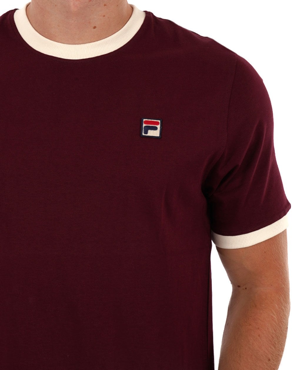 Fila Vintage Ringer T Shirt Wine/Gardenia