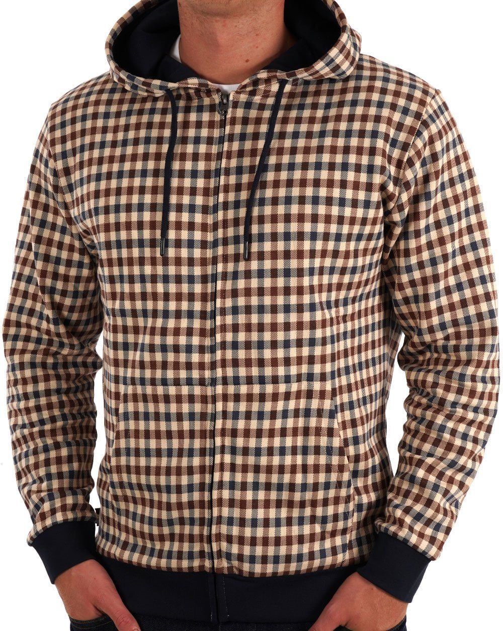 Aquascutum Club Check Full Zip Hoodie