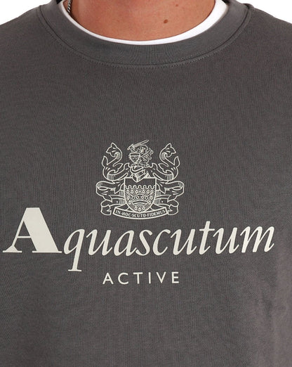 Aquascutum Large Logo Sweatshirt Charcoal