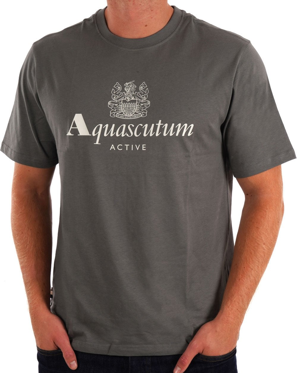 Aquascutum Large Logo T-shirt Charcoal