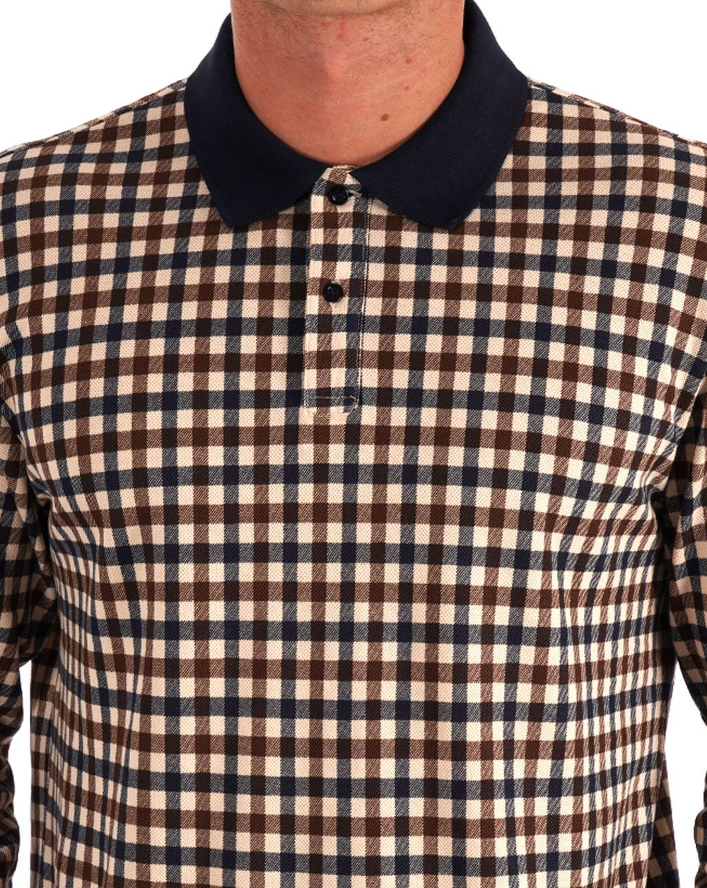 Aquascutum Club Check LS Polo Check