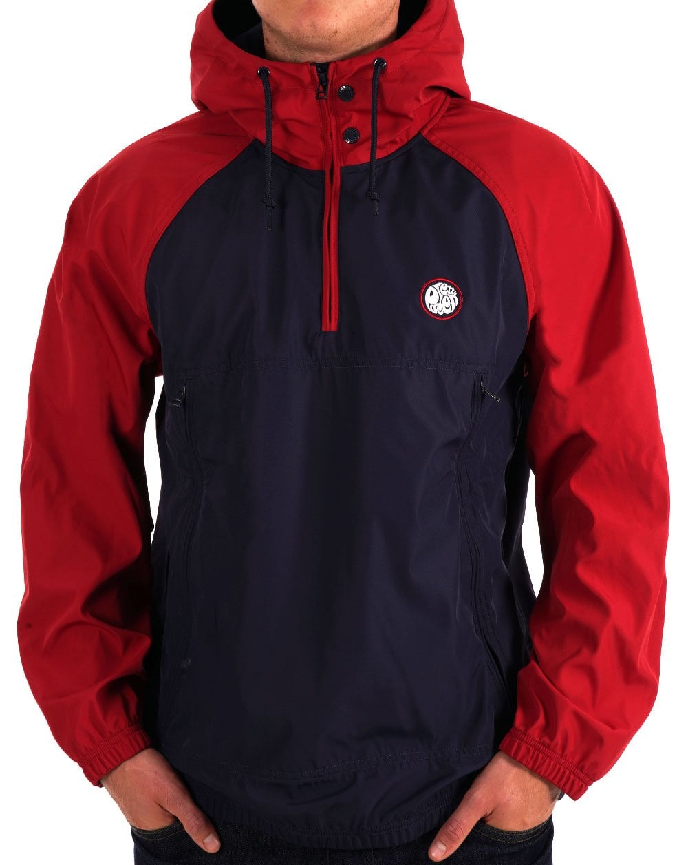 Pretty Green Travis Colourblock Smock Red/Navy