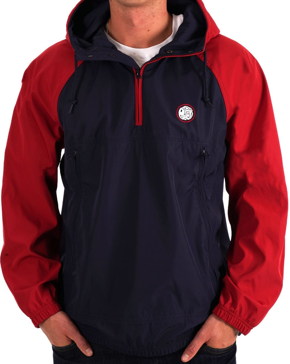 Pretty Green Travis Colourblock Smock Red/Navy