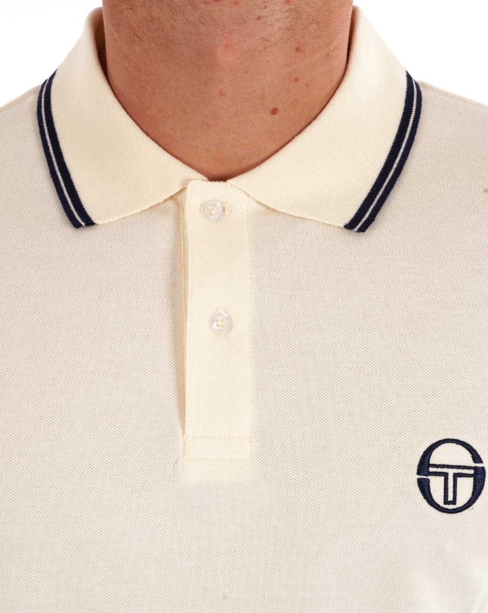 Sergio Tacchini Tipped LS Polo Shirt Gardenia