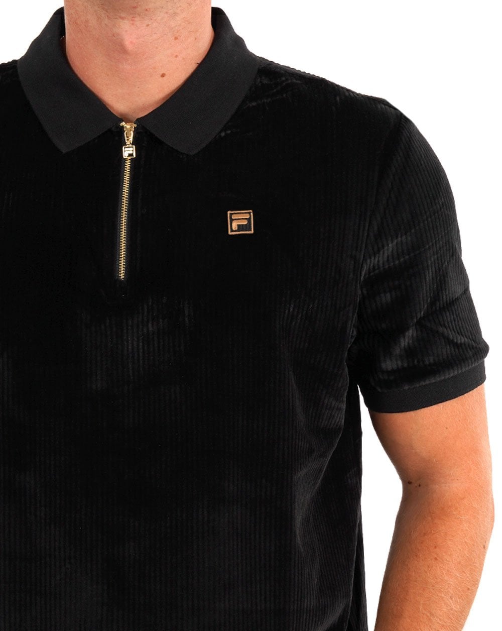 Fila Gold Corded Velour Polo Black