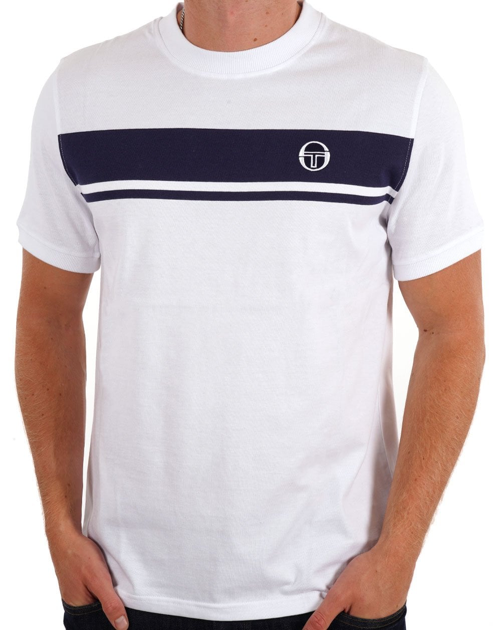 Sergio Tacchini Masters T Shirt White Navy