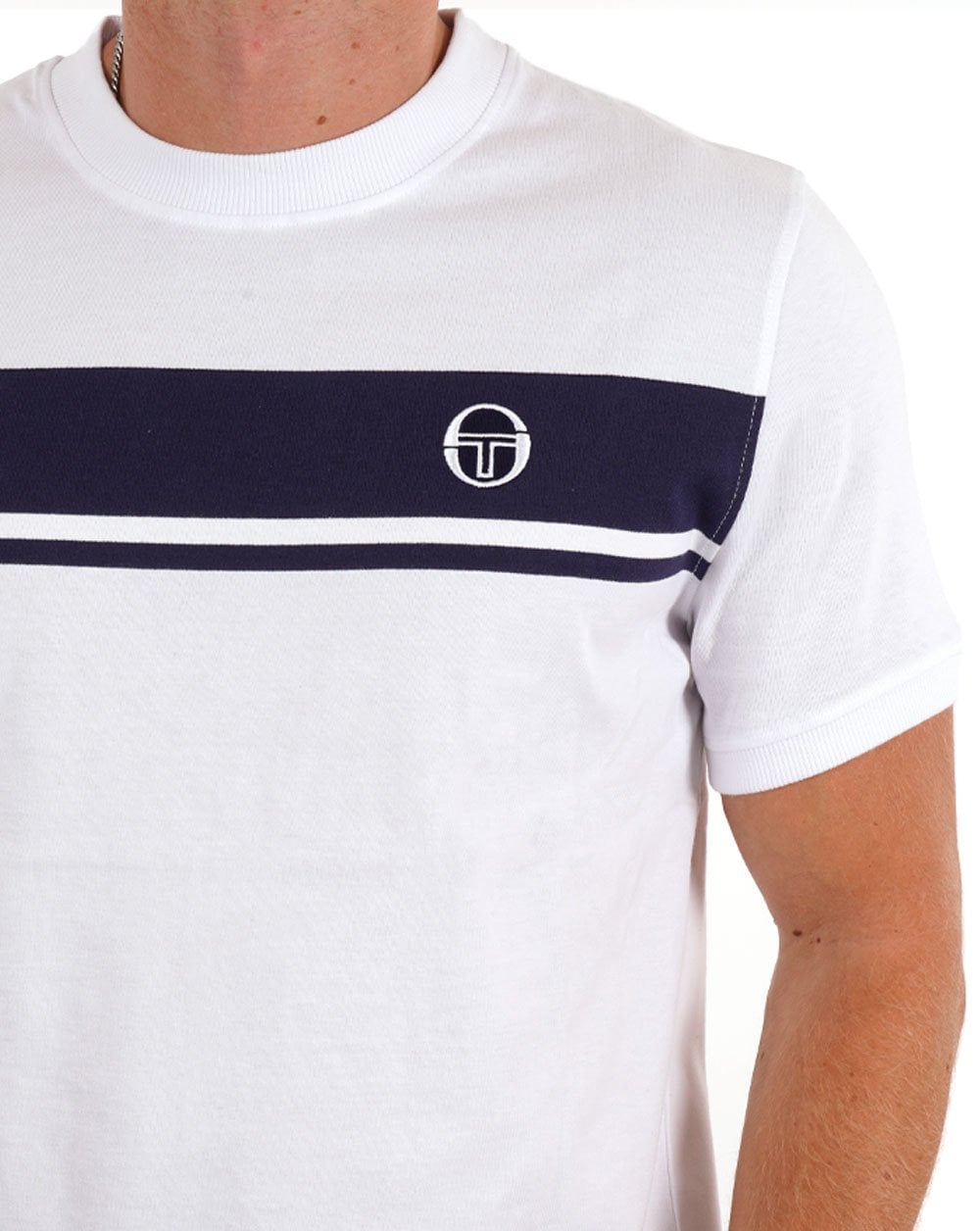 Sergio Tacchini Masters T Shirt White Navy