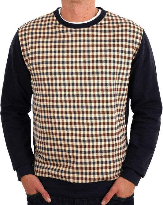 Aquascutum Aquascutum Club Check Sweatshirt Navy