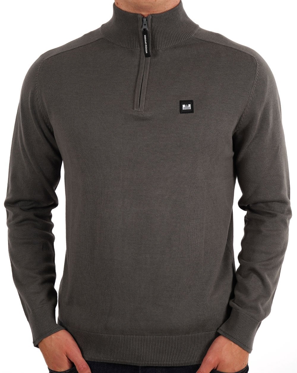 Weekend Offender Pierre 1/4 Zip Knit Zinc