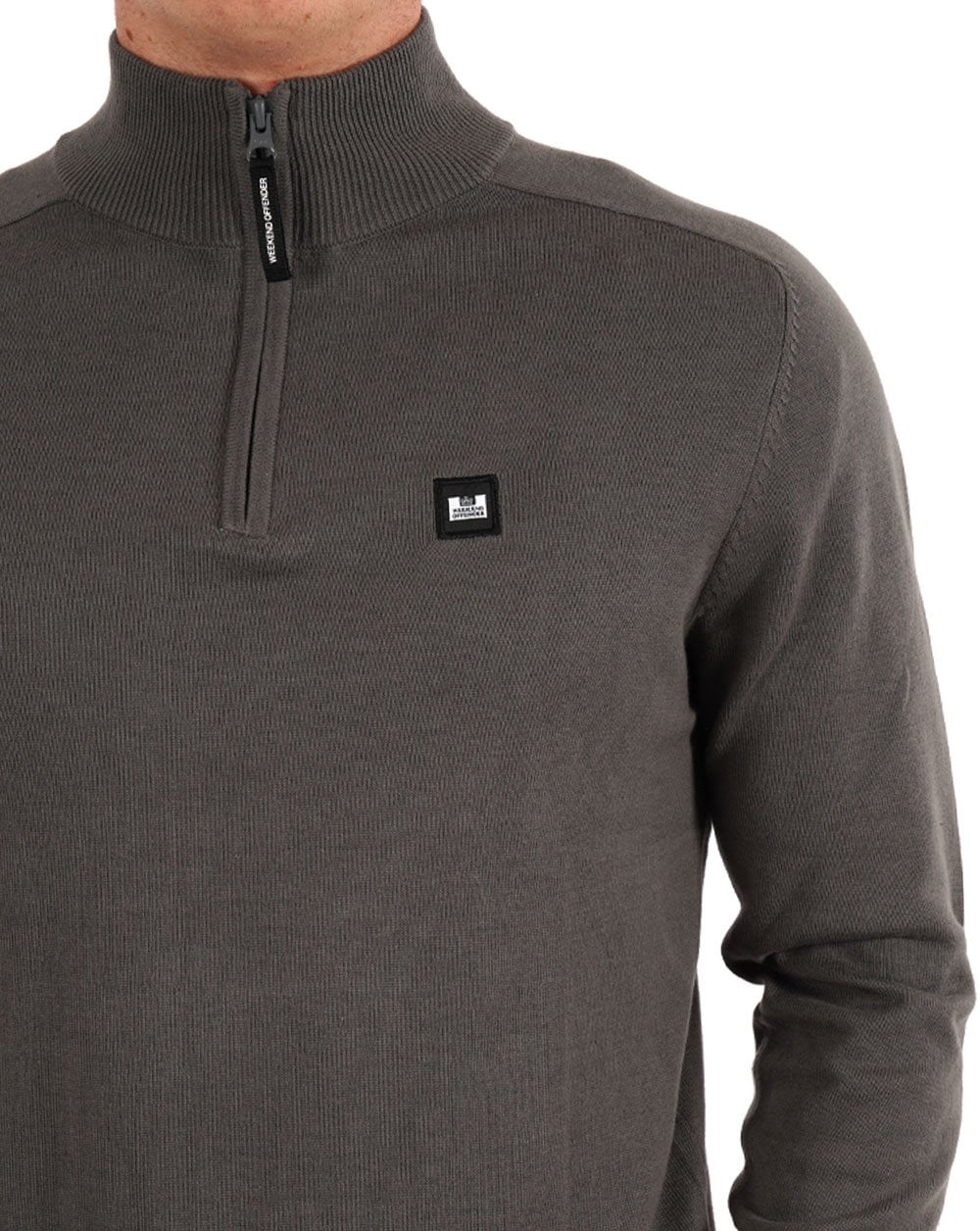 Weekend Offender Pierre 1/4 Zip Knit Zinc