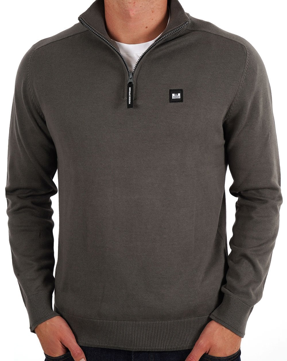 Weekend Offender Pierre 1/4 Zip Knit Zinc