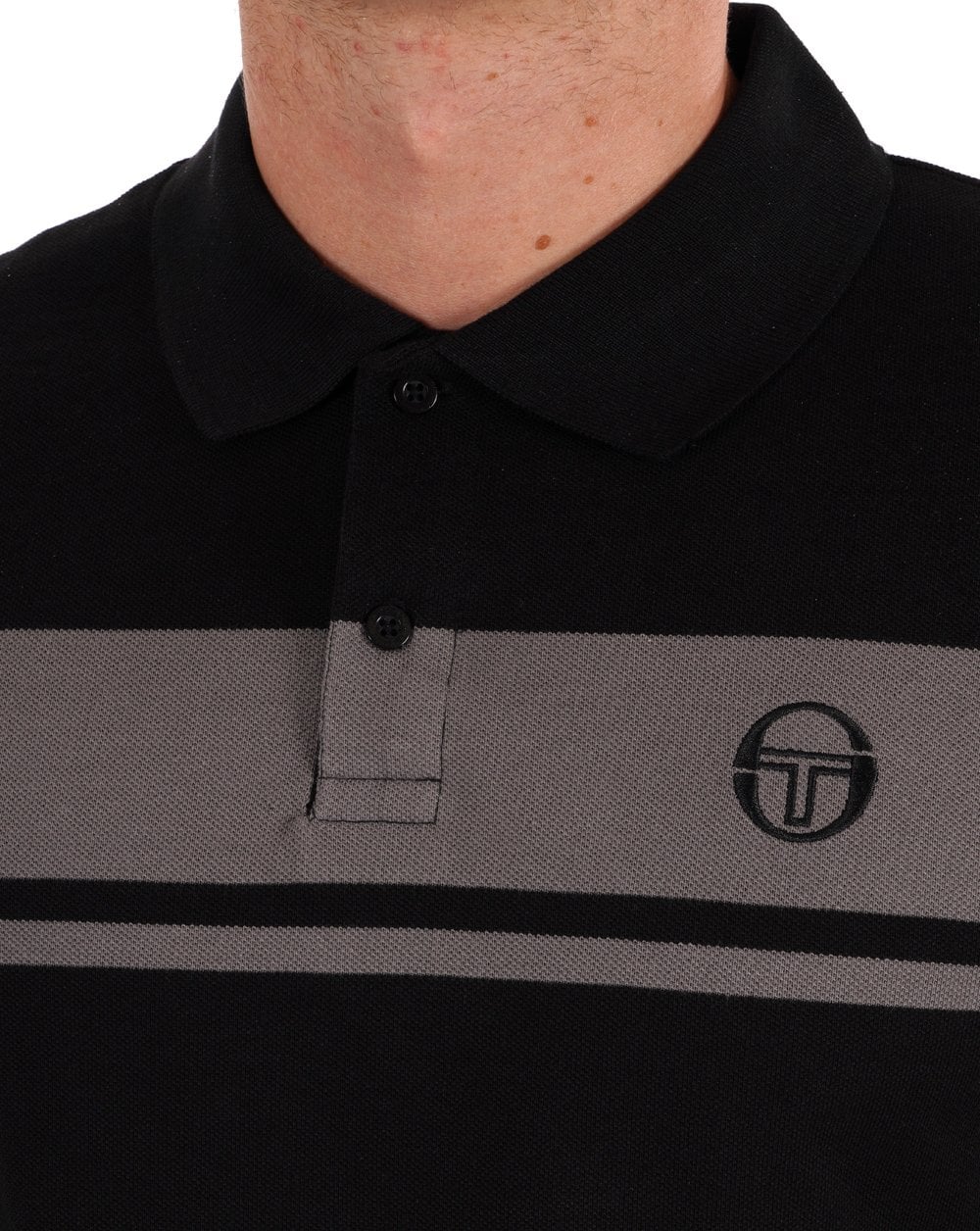 Sergio Tacchini Young Line Polo Shirt Black - Grey