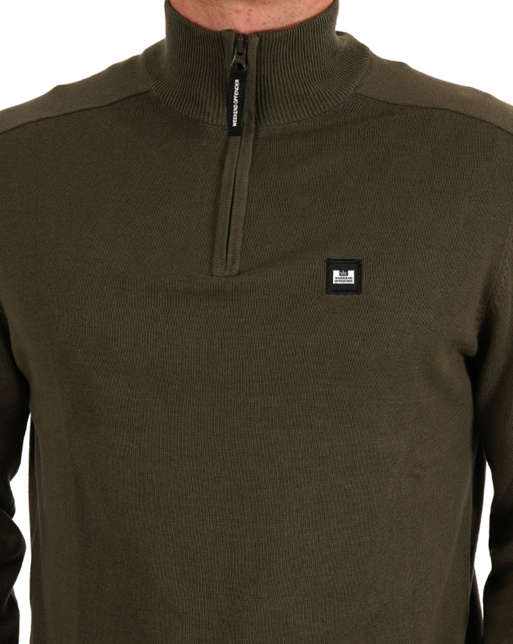 Weekend Offender Pierre 1/4 Zip Knit Khaki Green