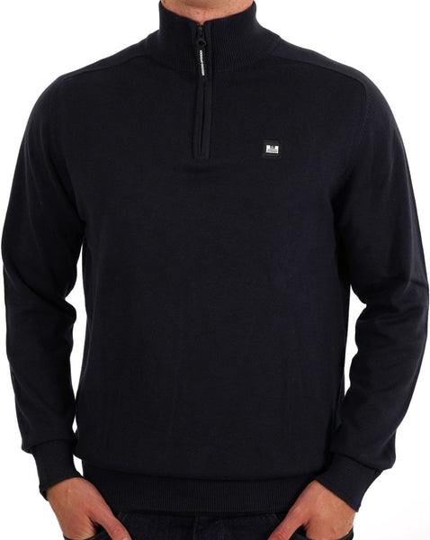 Weekend Offender Pierre 1/4 Zip Knit Navy