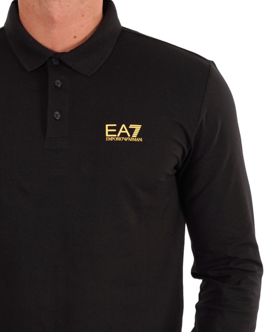 EA7 Emporio Armani LS Polo Shirt Black
