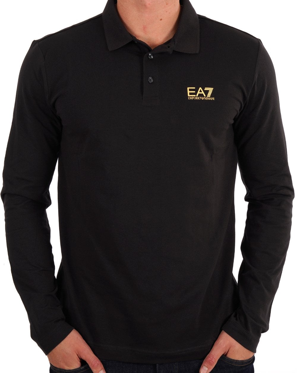 EA7 Emporio Armani LS Polo Shirt Black