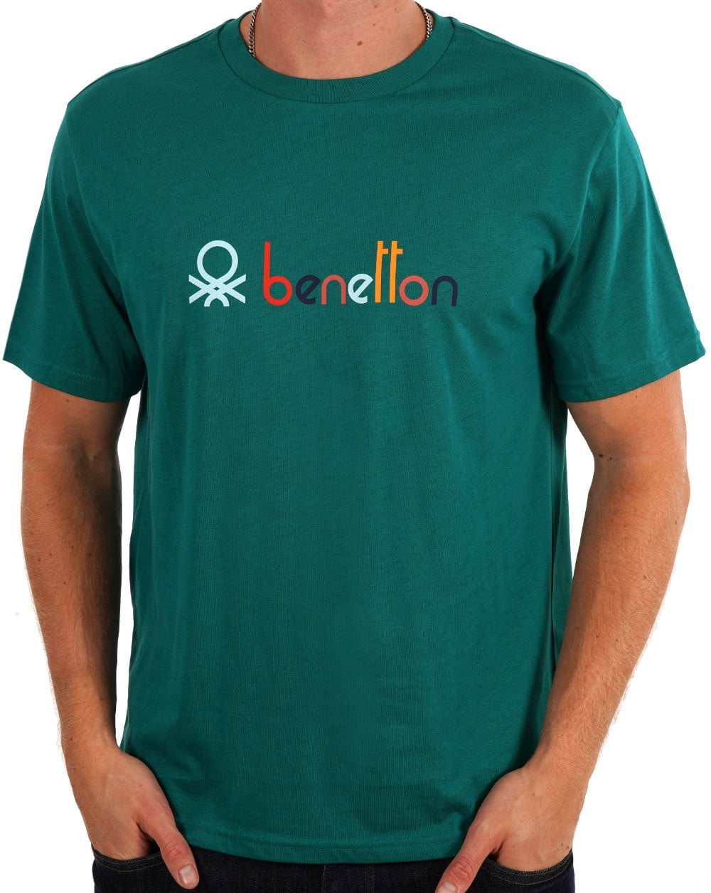 Benetton Colours Logo T-shirt Green