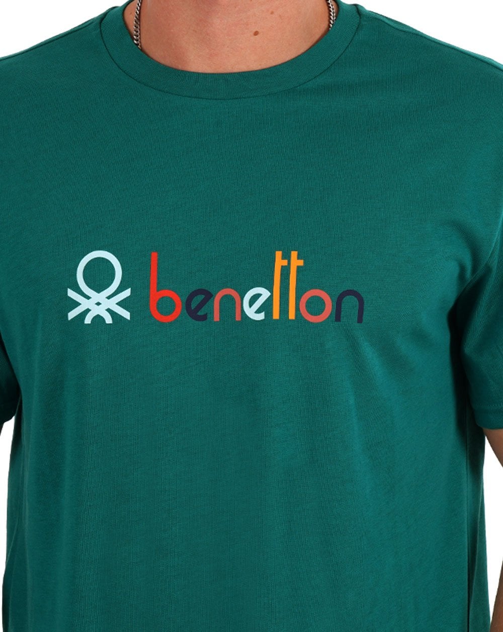 Benetton Colours Logo T-shirt Green
