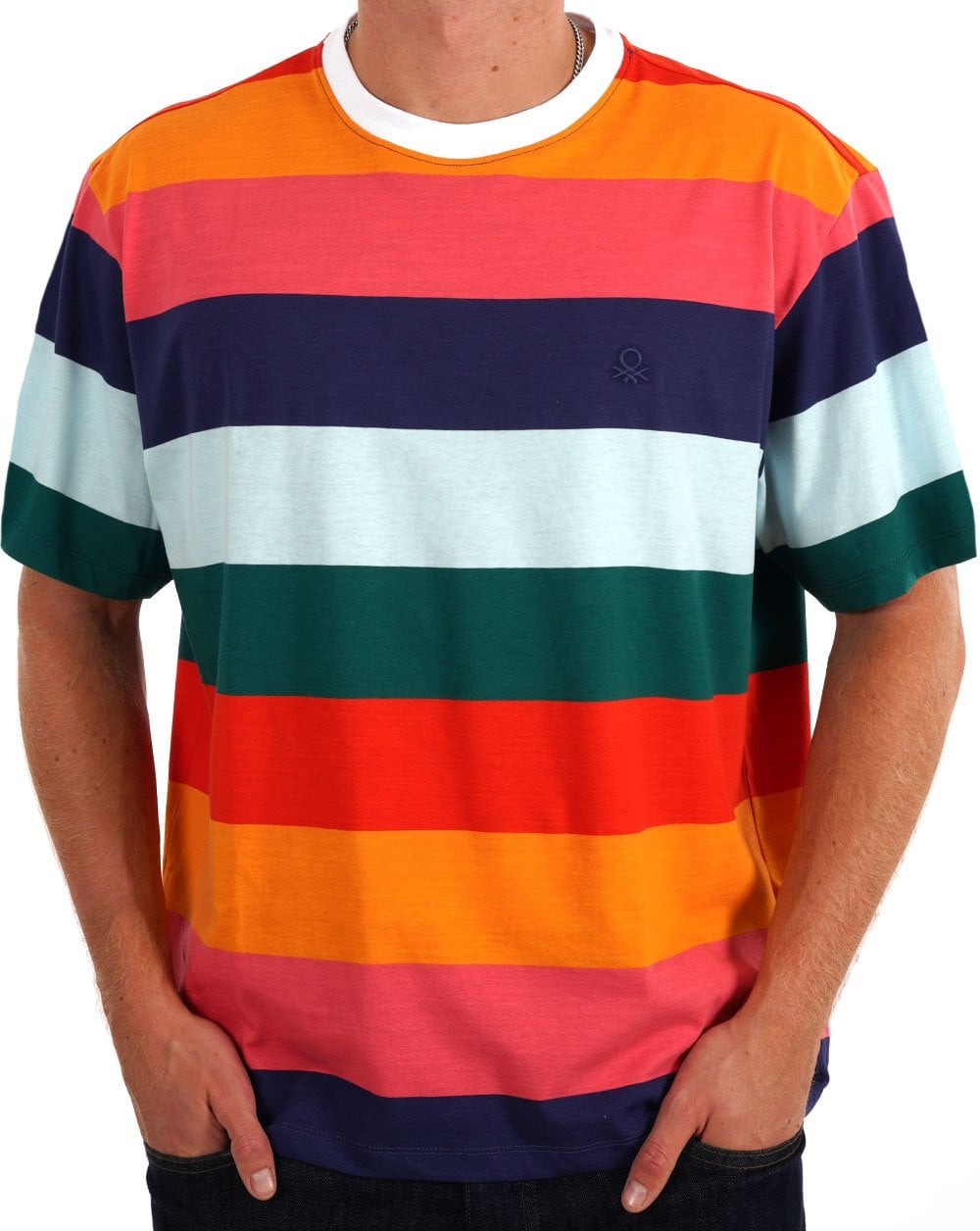 Benetton Stripe T-shirt Multi Coloured
