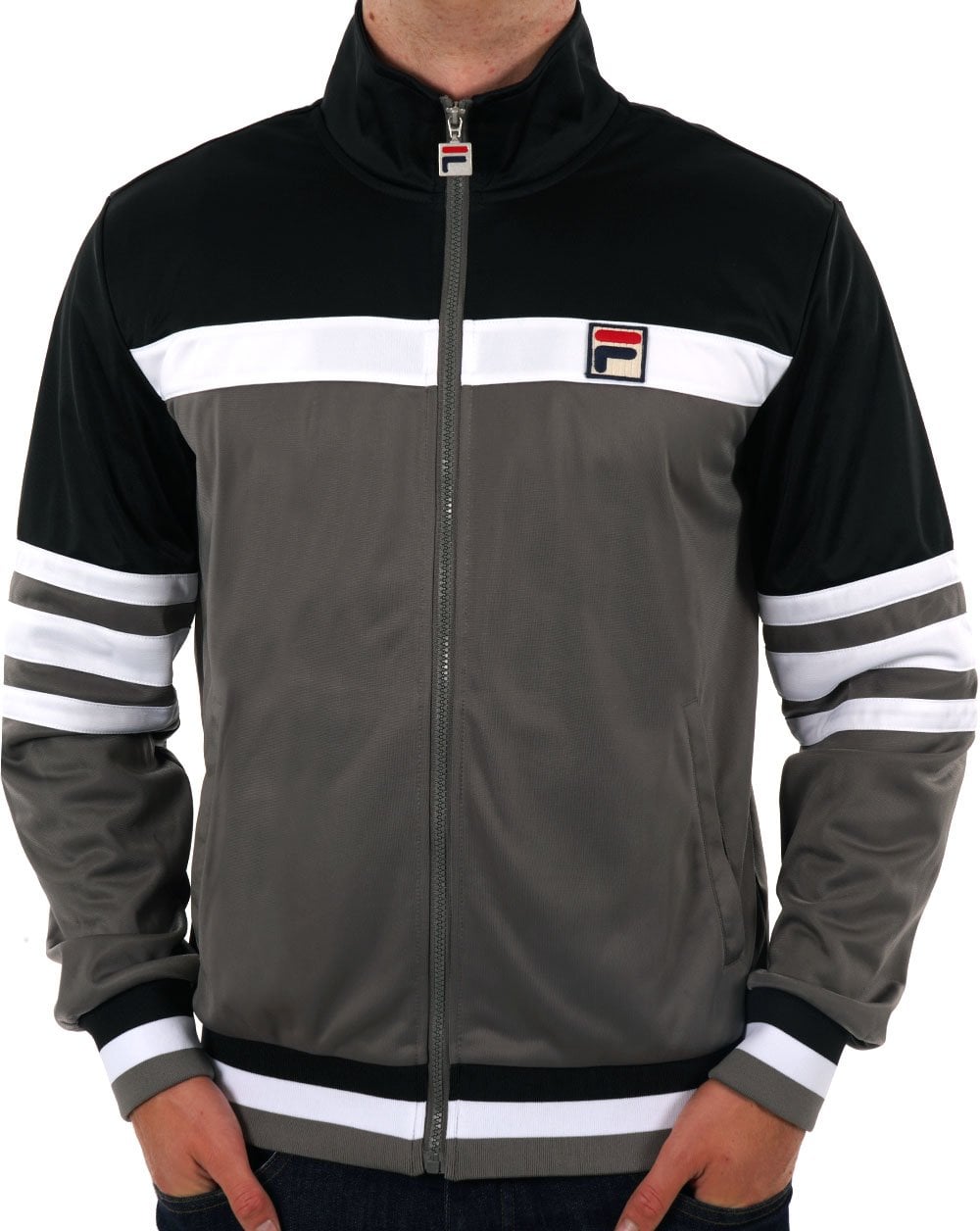 Fila Vintage Courto MK2 Track Top Charcoal Grey/Black