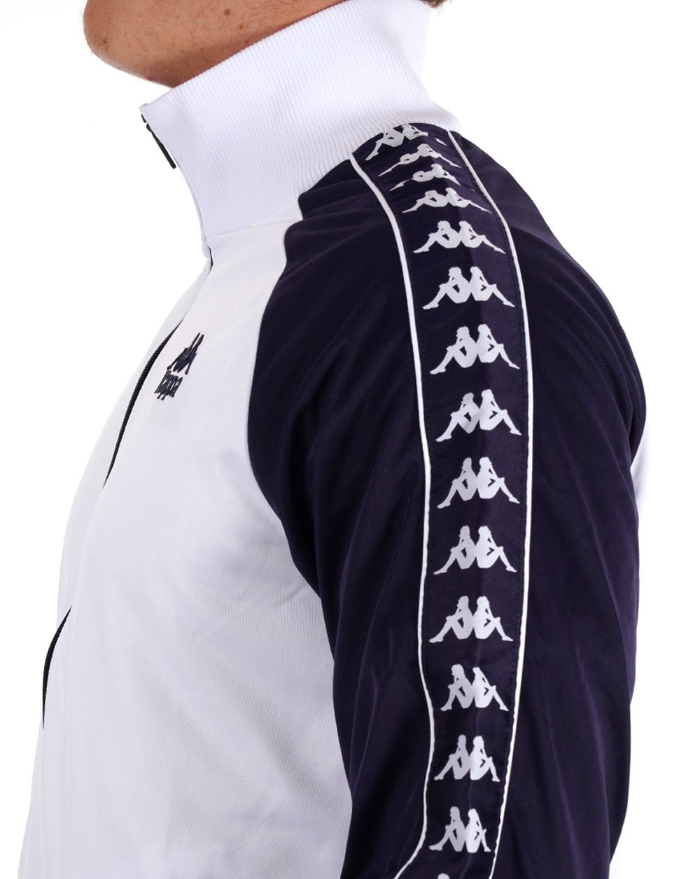 Kappa Uriah Track Top White/Navy Blue