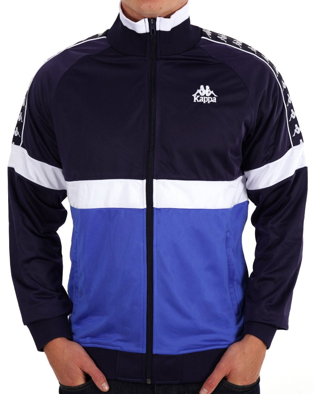 Kappa Unther Track Top Navy/Royal Blue/White