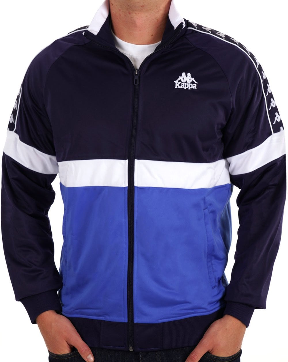 Kappa Unther Track Top Navy/Royal Blue/White