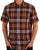 Ben Sherman Block Check Short Sleeve Shirt Wine