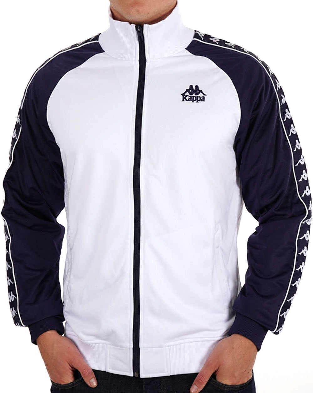 Kappa Uriah Track Top White/Navy Blue