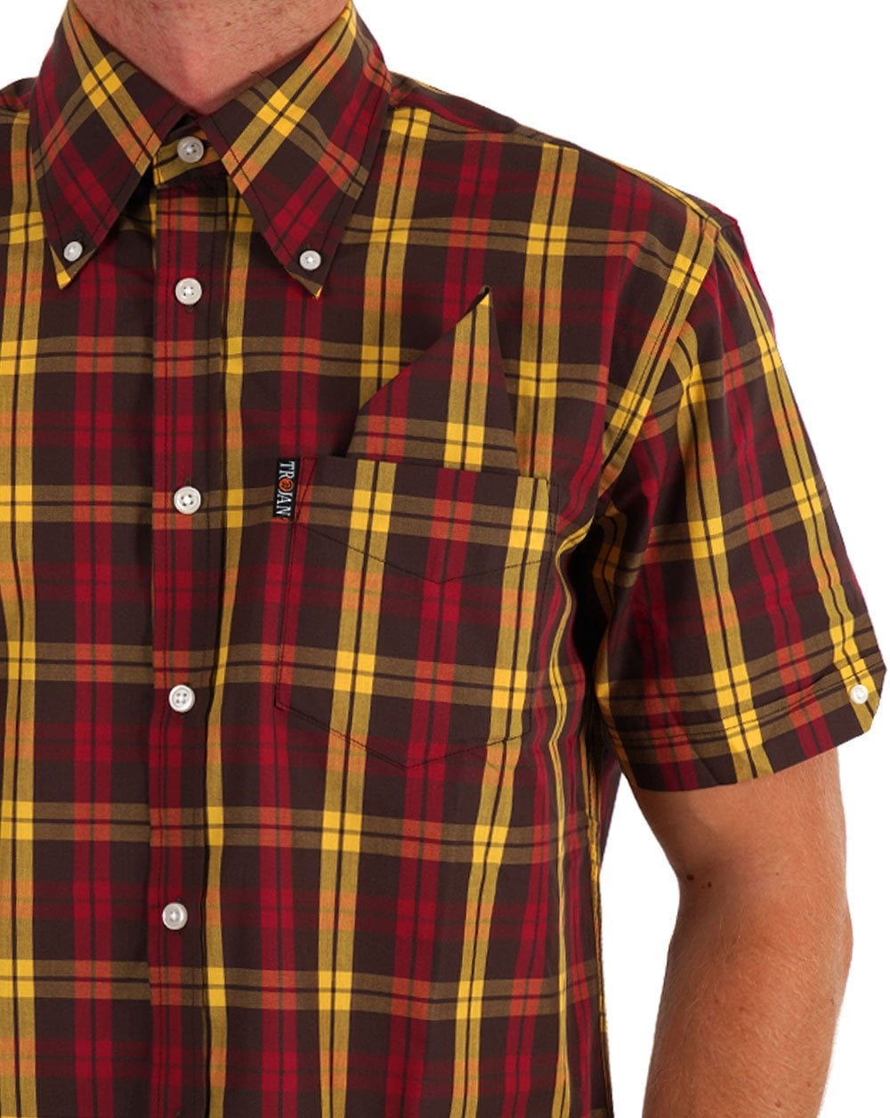 Trojan Check S/S Shirt Chocolate