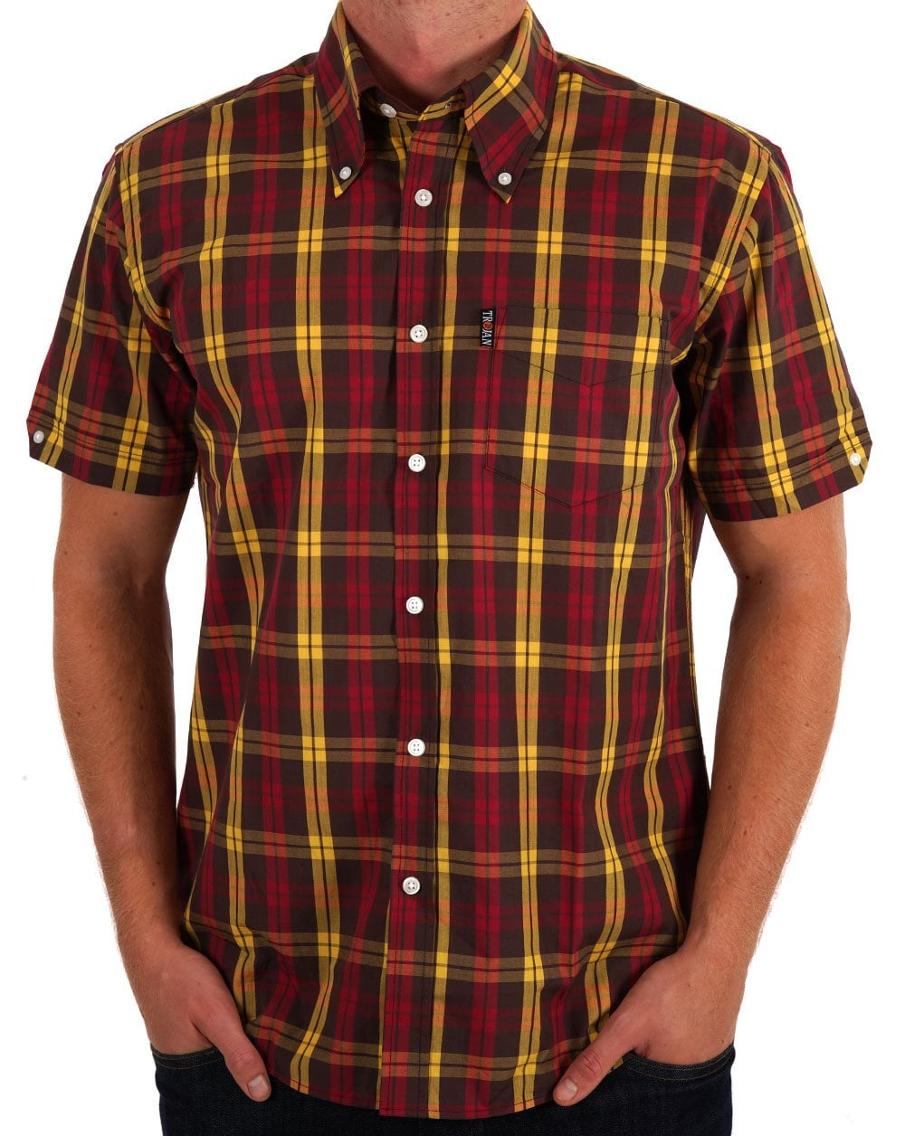 Trojan Check S/S Shirt Chocolate