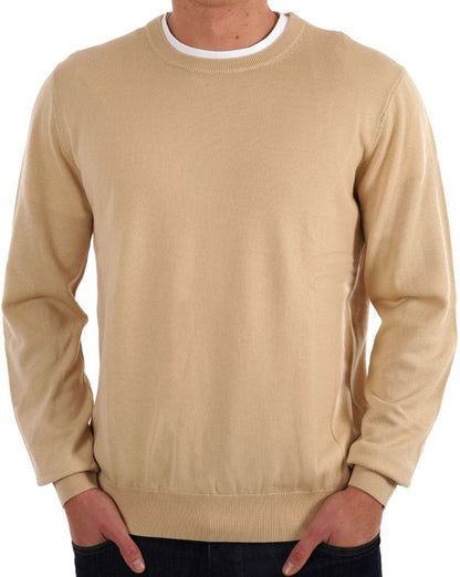 Aquascutum Club Check Elbow Knit Light Stone