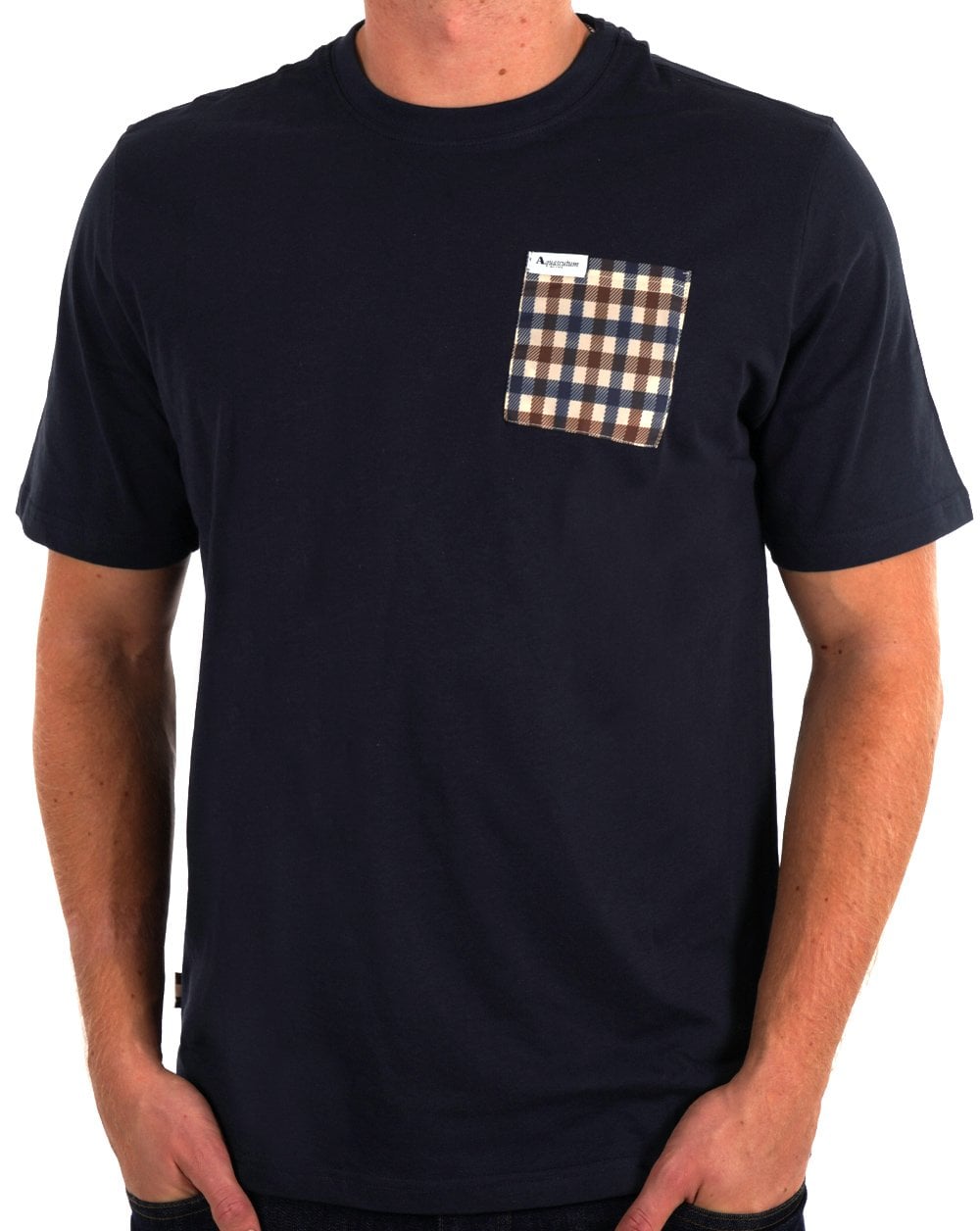 Aquascutum Club Check Pocket T-shirt Navy