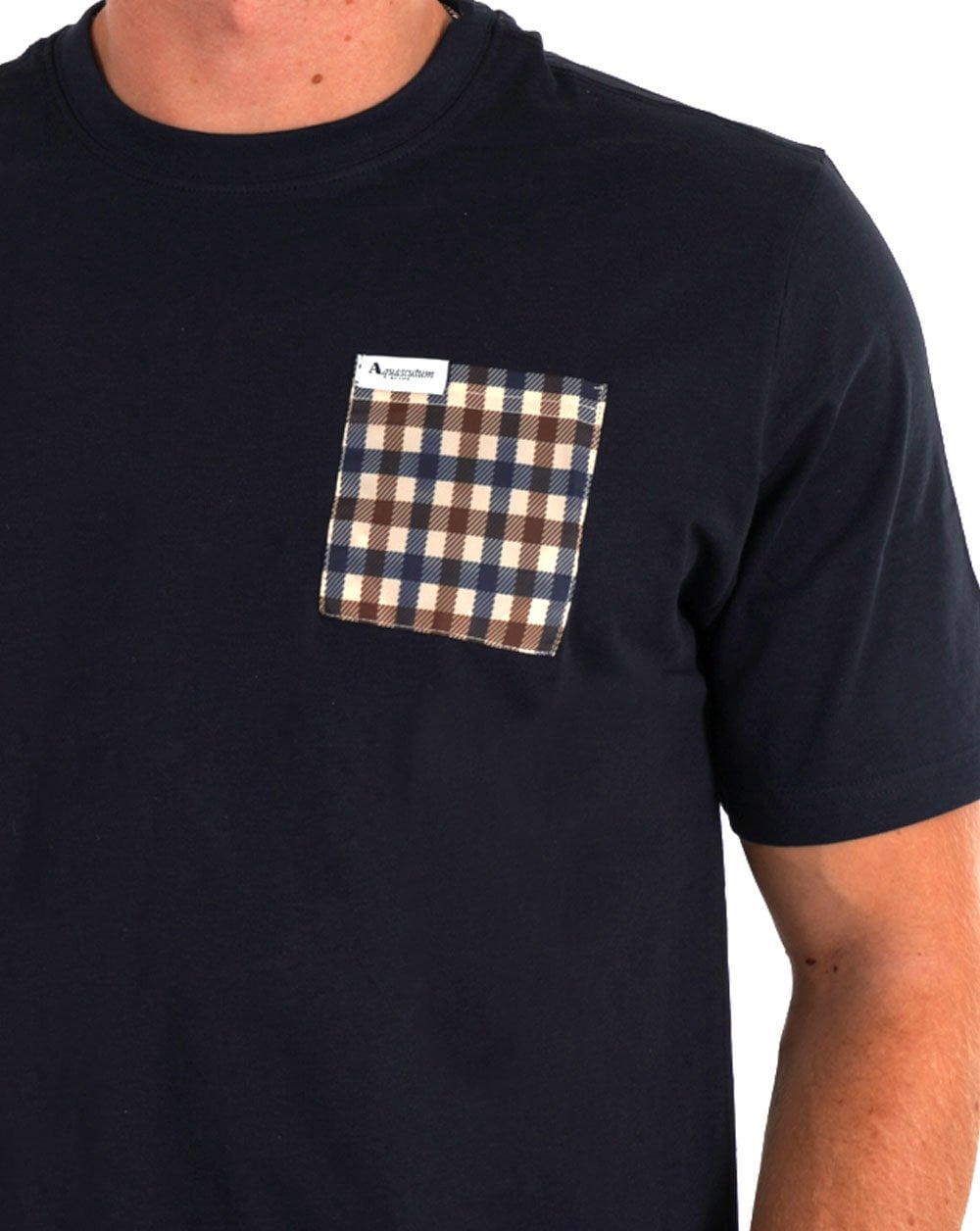 Aquascutum Club Check Pocket T-shirt Navy
