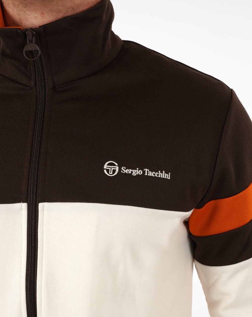 Sergio Tacchini Split Track Top Gardenia Dk Coffee