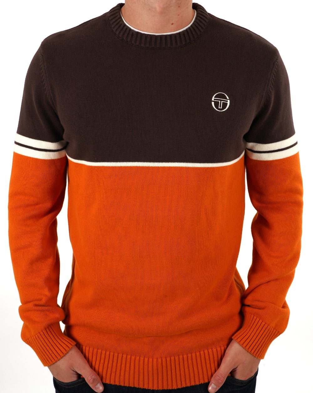 Sergio Tacchini Orion Knit Jumper Choc / Orange
