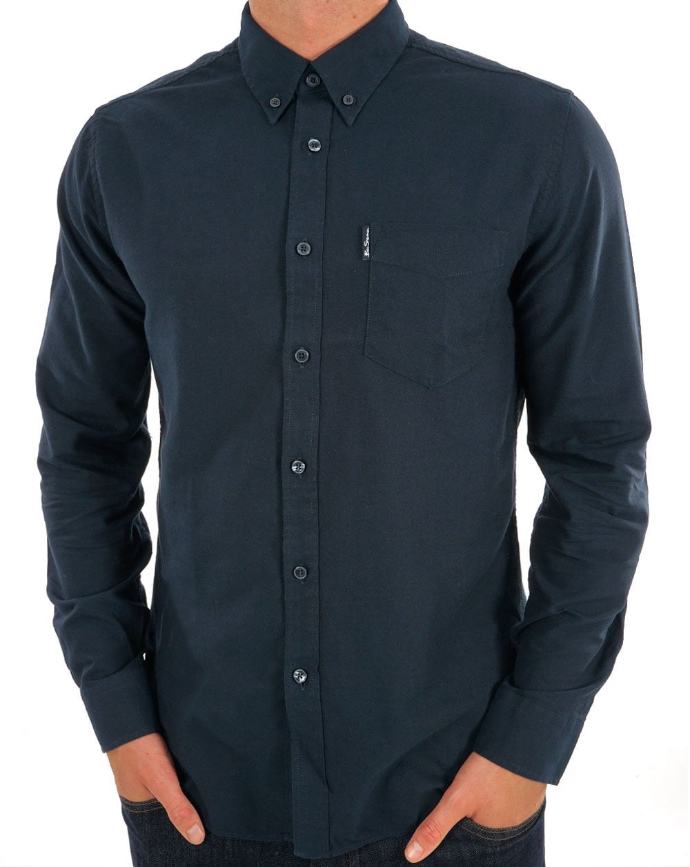 Ben Sherman Long Sleeved Oxford Shirt in Navy