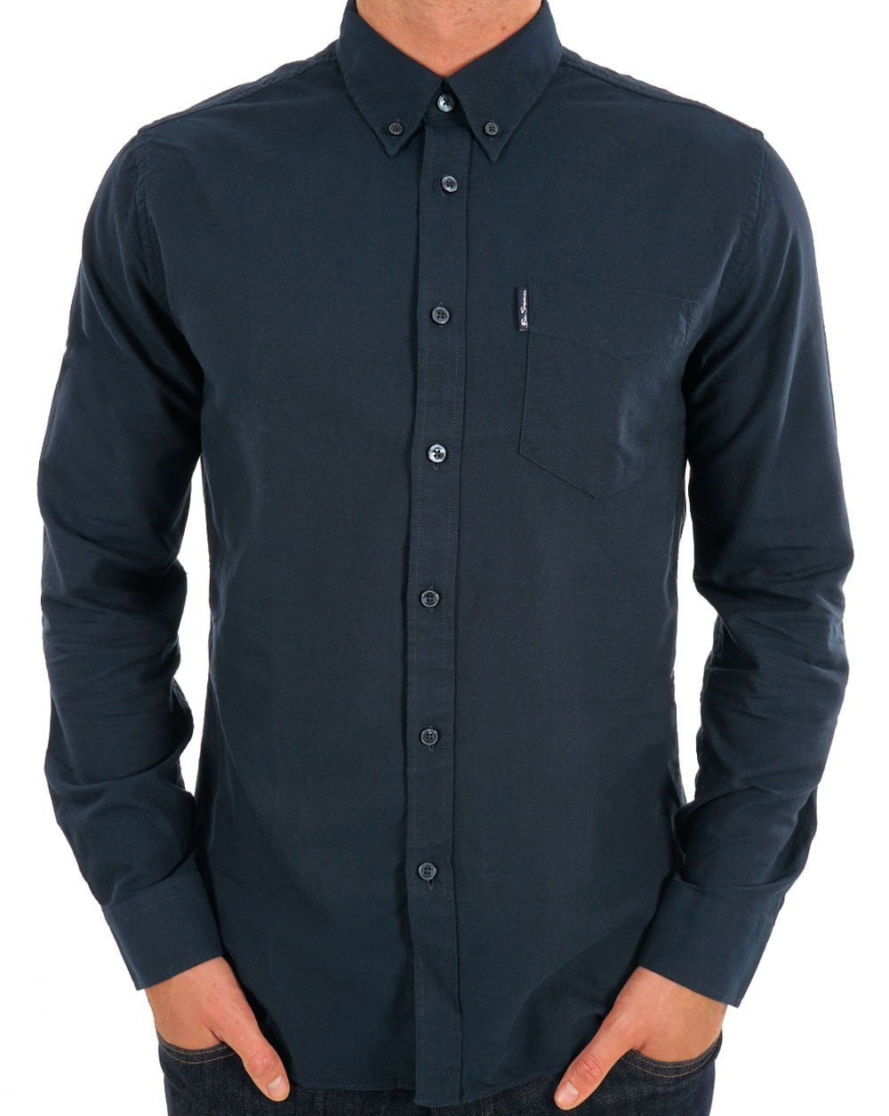 Ben Sherman Long Sleeved Oxford Shirt in Navy