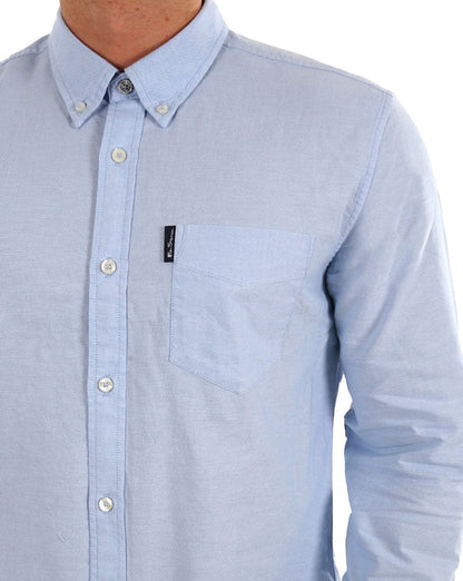 Ben Sherman Long Sleeved Oxford Shirt in Sky