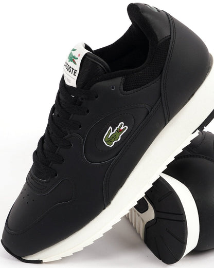 Lacoste Linetrack Leather Trainers Black/Off White