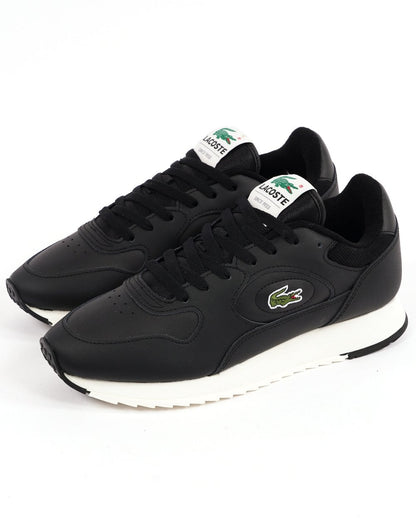 Lacoste Linetrack Leather Trainers Black/Off White