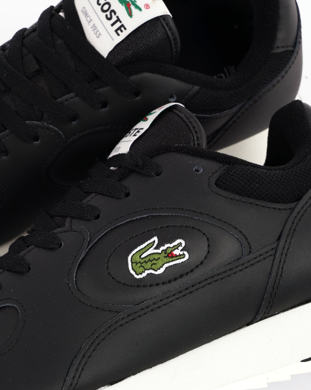 Lacoste Linetrack Leather Trainers Black/Off White