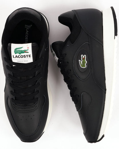 Lacoste Linetrack Leather Trainers Black/Off White