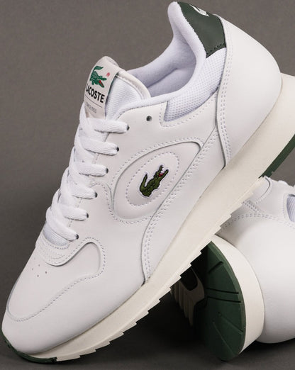 Lacoste Linetrack Leather Trainer White/Green