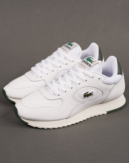 Lacoste Linetrack Leather Trainer White/Green