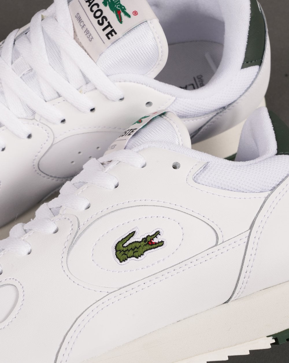 Lacoste Linetrack Leather Trainer White/Green