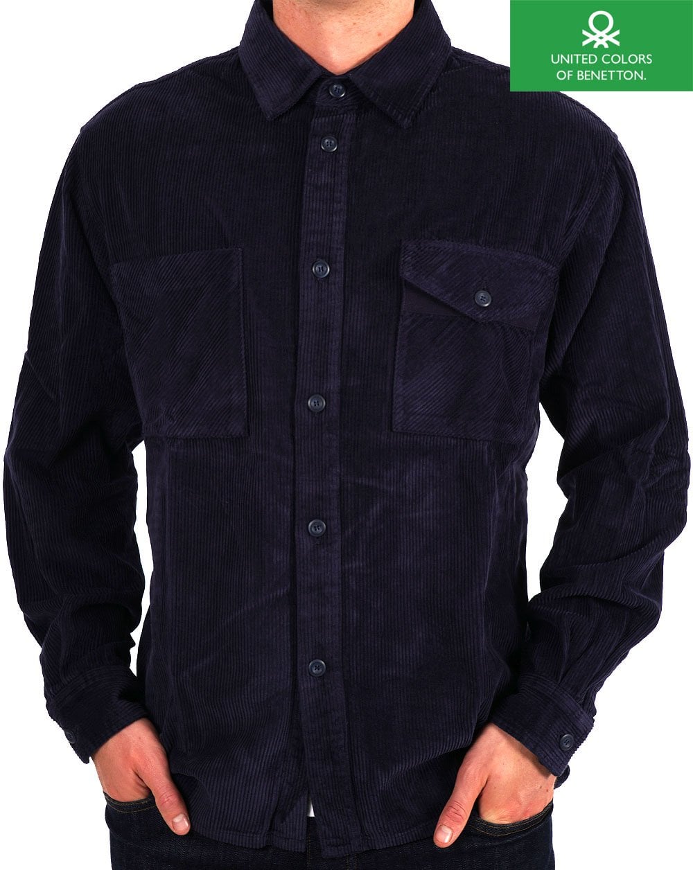 Benetton Ribbed Cord Overshirt Navy