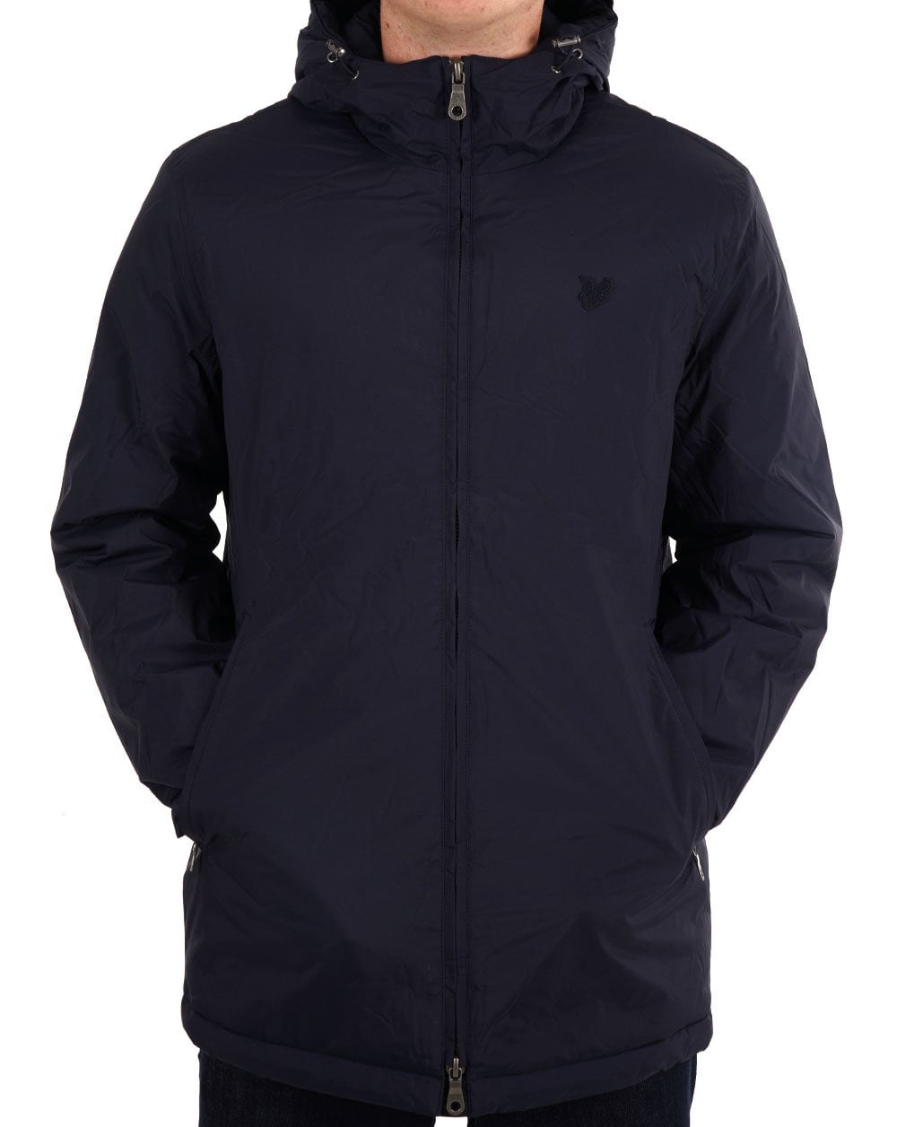 Lyle & Scott Tonal Eagle Parka Shell Jacket Navy
